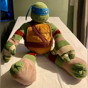 Green Plush Teenage Mutant Ninja Turtle with Blue Mask
